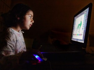 Child Using Computer at Home